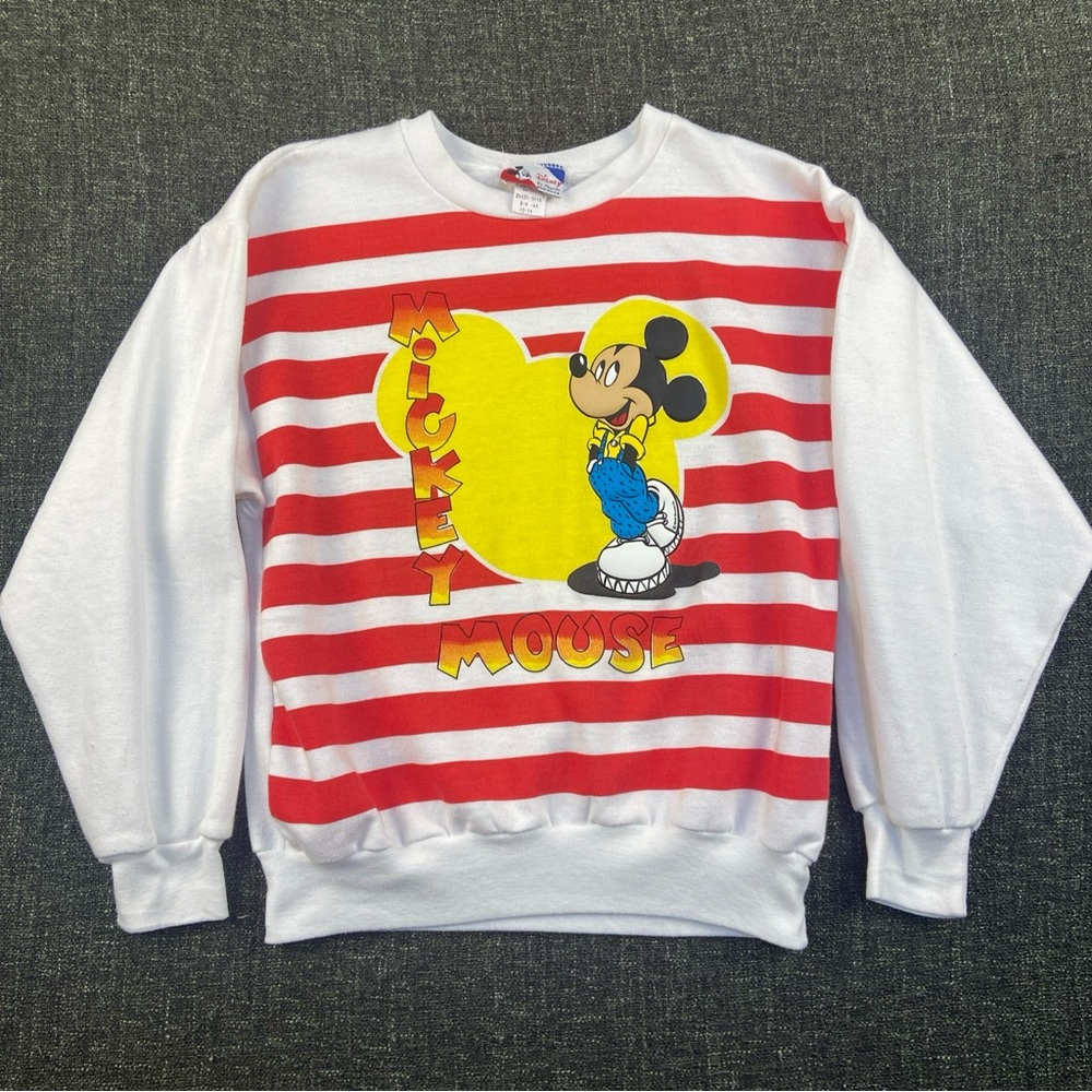 Vintage Disney By pilgrim Sweatshirt Mickey Mouse Women Medium 80s 90s USA Heart